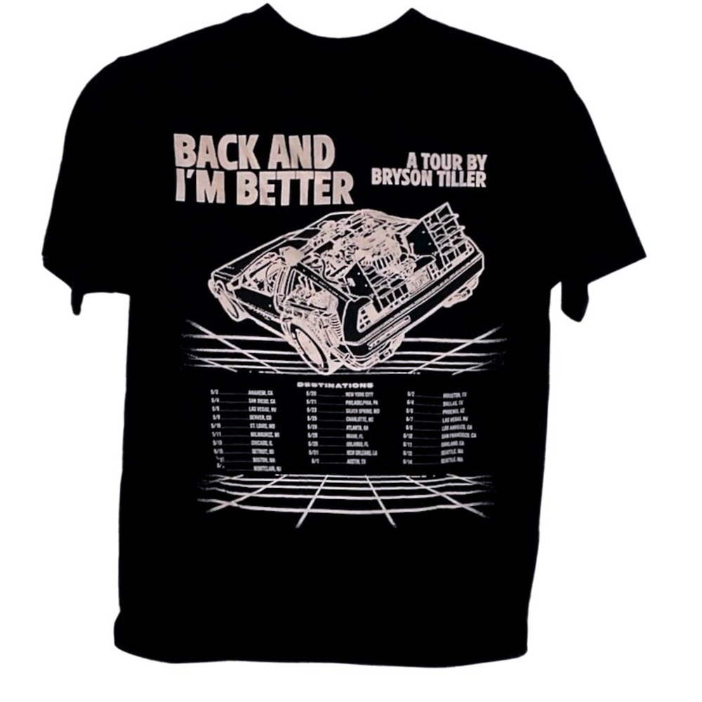 Bryson Tiller Official Trapsoul Merch Back and I'm Better Tour T Shirt M